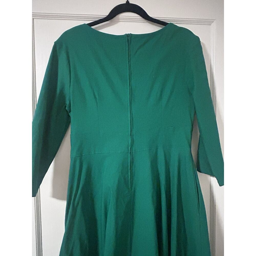 Pinup Couture PUG Erin Swing Dress Green Stretch Vintage Style Size XL No Belt - Picture 10 of 10
